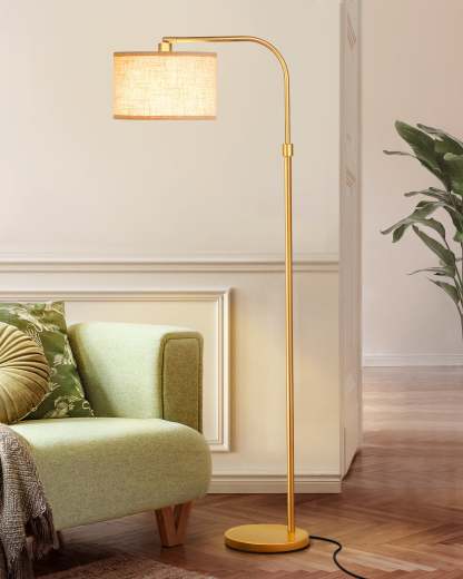 EDISHINE 62" Modern Arched Gold Floor Lamp-HLFL04G