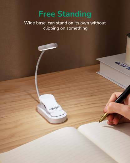 缺货下架EDISHINE USB Rechargeable Reading Light, 3 Color Modes & Stepless Dimmable, White Blue, 2Pack-ZHBRL10AC