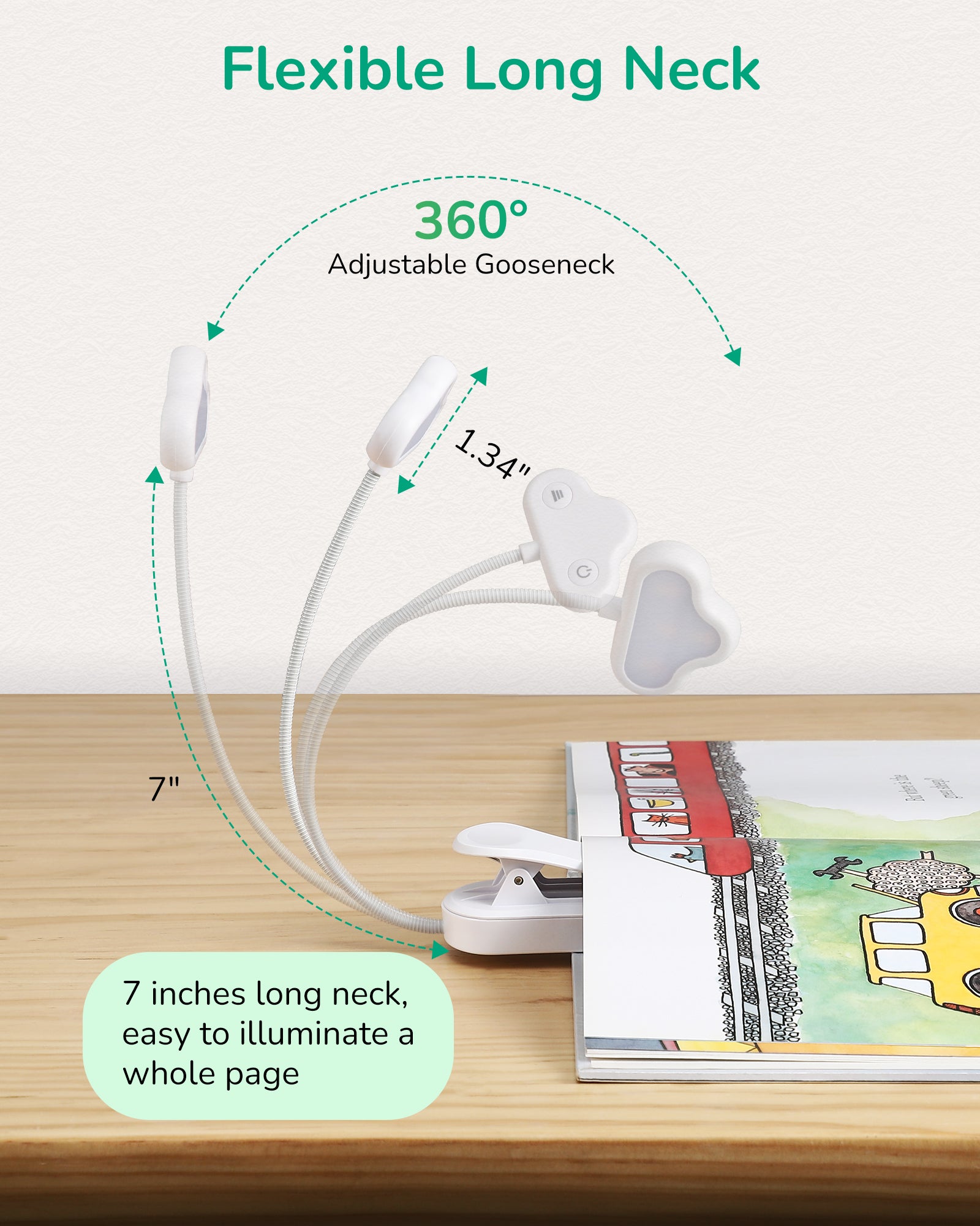 缺货下架EDISHINE USB Rechargeable Reading Light, 3 Color Modes & Stepless Dimmable, White Blue, 2Pack-ZHBRL10AC