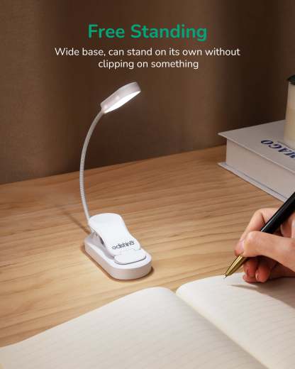 EDISHINE USB Rechargeable Reading Light, 3 Color Modes & Stepless Dimmable, 2 Charging Modes, White Black Blue, 3Pack-ZHBRL11ABC