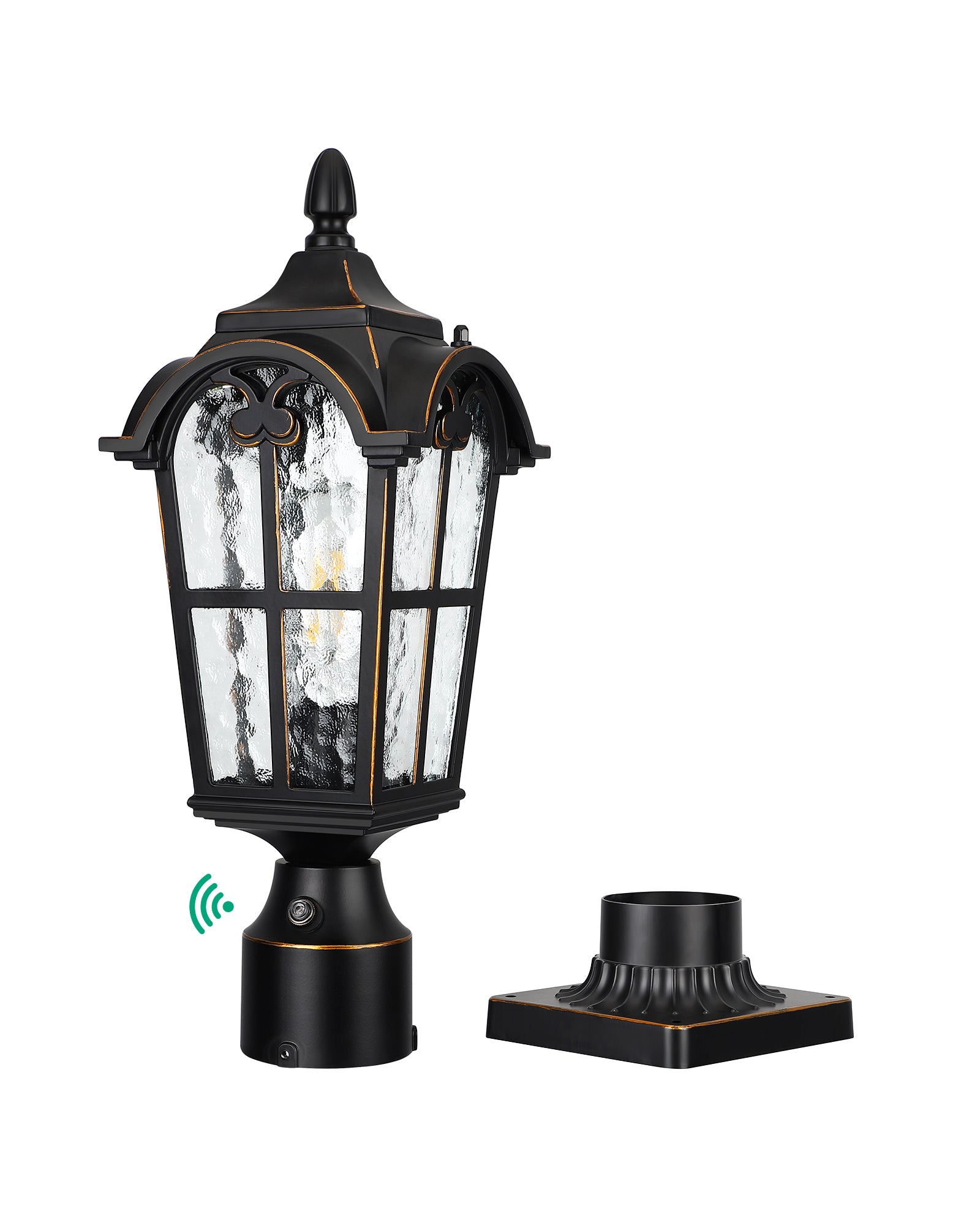 EDISHINE Dusk to Dawn Outdoor Post Light with Pier Mount Base-HOPL01A
