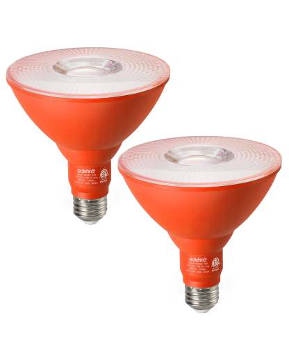 EDISHINE 18W Dimmable Orange Flood Light Bulb (2 Pack)-HLBP38C