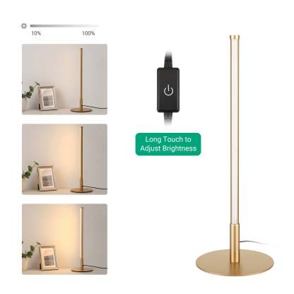 EDISHINE  Dimmable Gold 6W Table Lamp with 3 Colour Temperature & Touch Controller, 1 Pack-HLTL02G