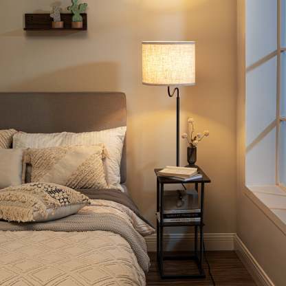 EDISHINE 60" Floor Lamp with Table-HLFL06K