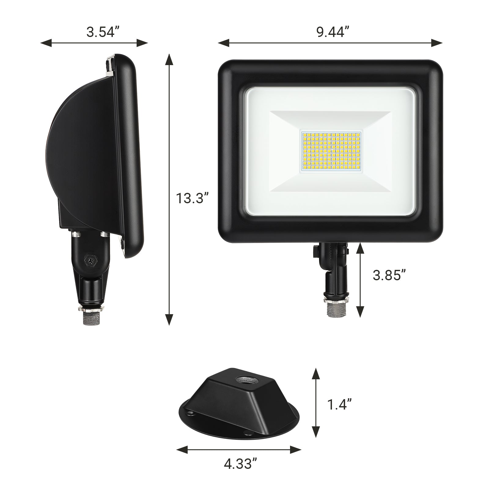 EDISHINE 74W 10000LM Outdoor LED Flood Light -HFLB04A