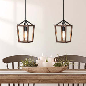 EDISHINE Industrial Farmhouse Adjustable Height Pendant Lights (1 Pack)-HHPL09B-B2B