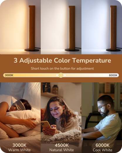 EDISHINE LED Table Lamp, 3 Color Temperature & Stepless Dimmable, Memory Function,Touch Control-HLTL12N