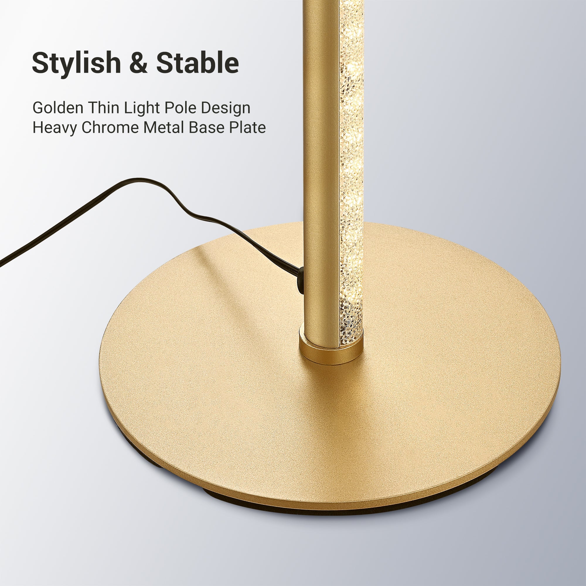 EDISHINE  57.5" RGBW, Mood Lighting, LED Corner Floor Lamp with Remote, Gold, 1 Pack-F1HFLG02R