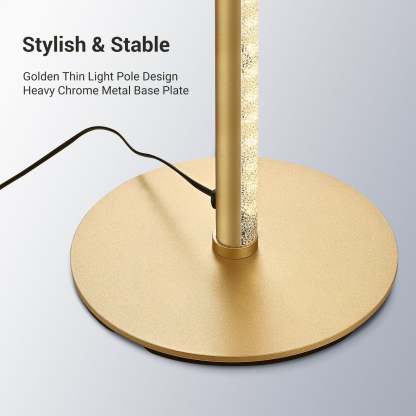 EDISHINE  57.5" RGBW, Mood Lighting, LED Corner Floor Lamp with Remote, Gold, 1 Pack-F1HFLG02R