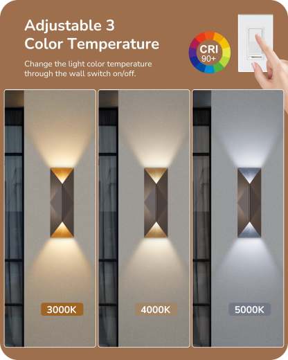EDISHINE IP65 Dimmable LED Outdoor Wall Lanterns (2 Pack)-HOWL22A