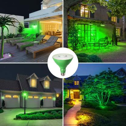 EDISHINE 18W Dimmable Green Flood Light Bulbs (2 Pack)-HLBP38E