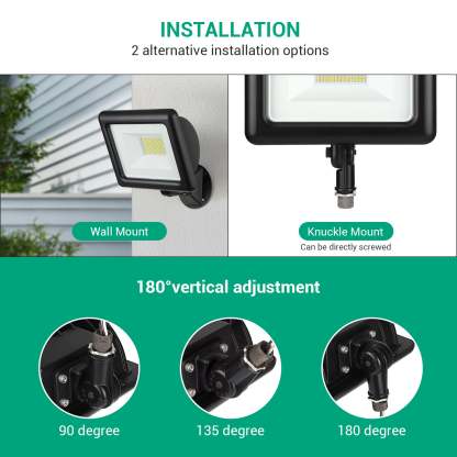 EDISHINE 74W 10000LM Outdoor LED Flood Light -HFLB04A