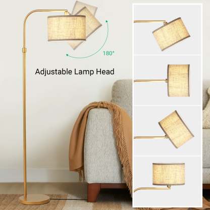 EDISHINE 62" Modern Arched Gold Floor Lamp-HLFL04G