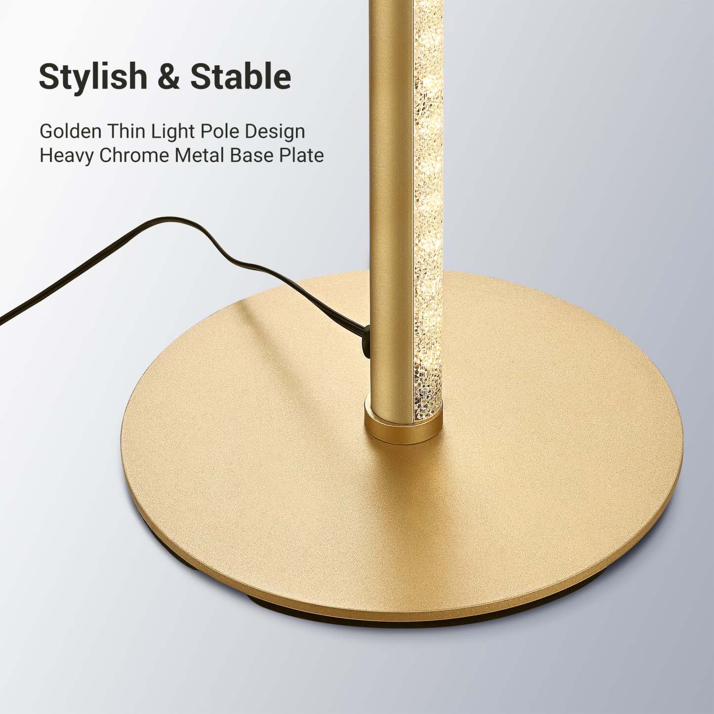 EDISHINE 57.5" RGBW, Mood Lighting, LED Corner Floor Lamp with Remote, Gold, 1 Pack-HFLG02R