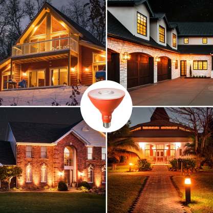 EDISHINE 18W Dimmable Orange Flood Light Bulb (2 Pack)-HLBP38C