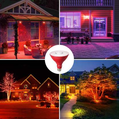 EDISHINE 18W Non-dimmable Red Flood Light Bulb (2 Pack)-HLBP38D-ND
