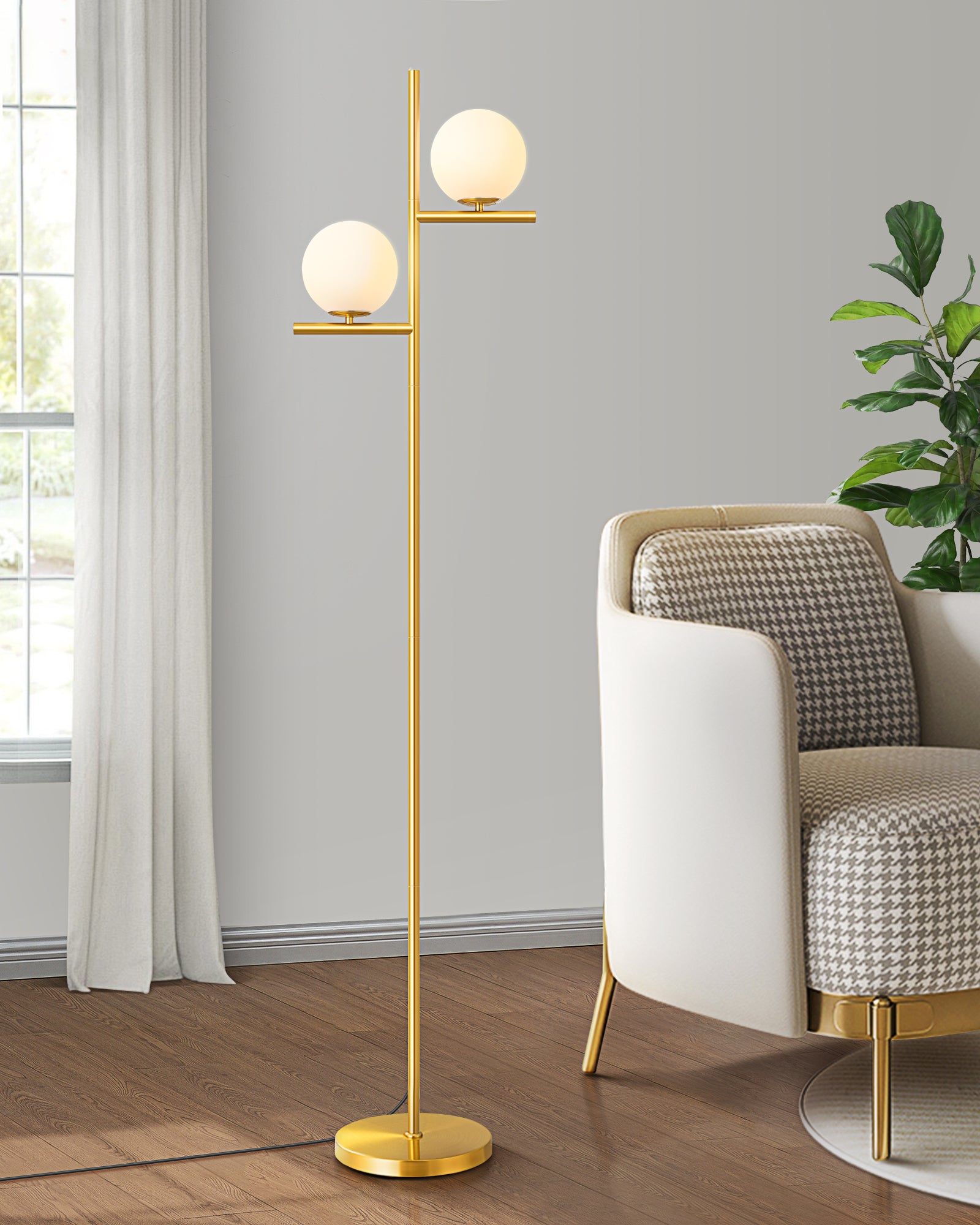 EDISHINE Dimmable Globe Floor Lamp-HLFL08B-B2B