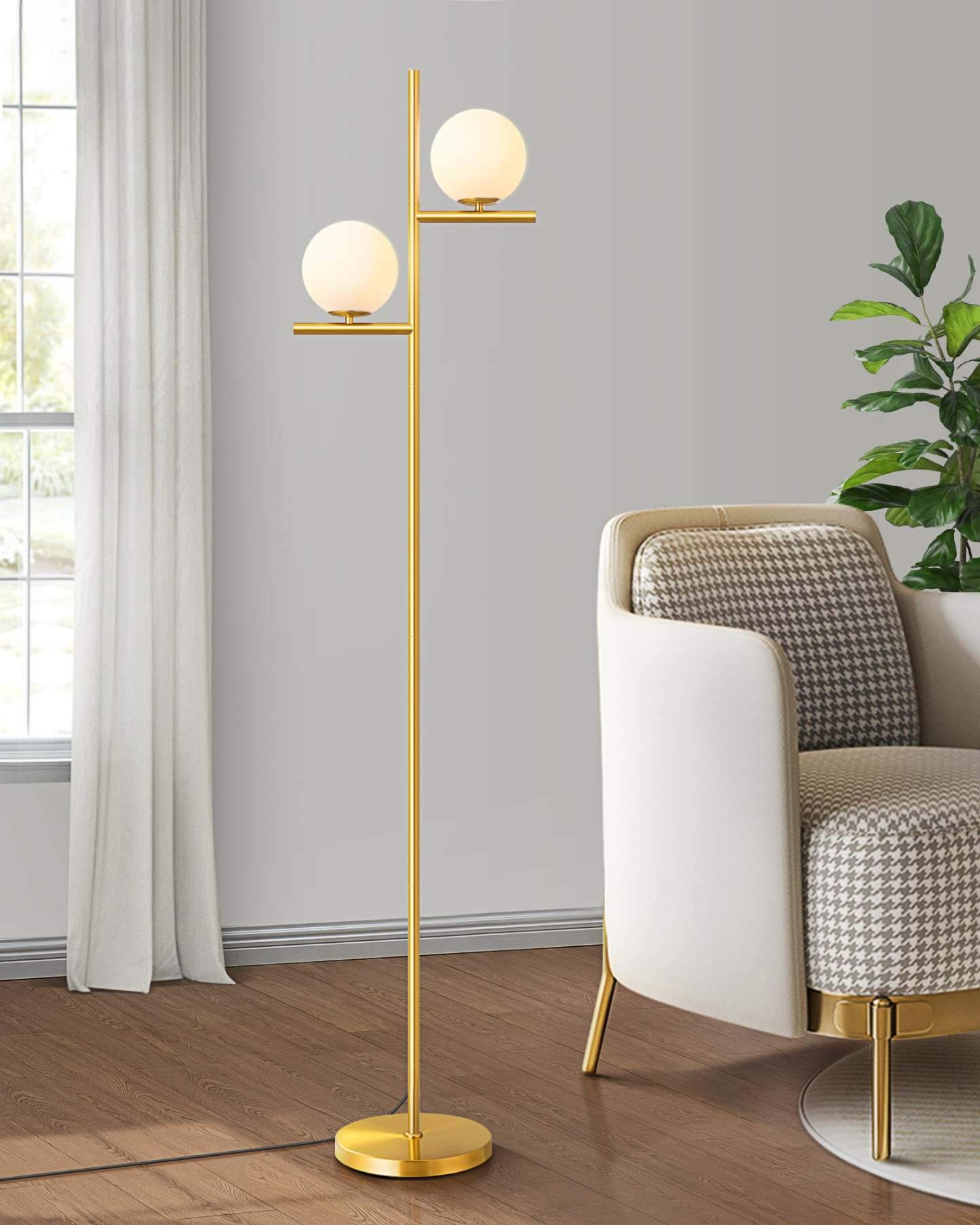EDISHINE Dimmable Globe Floor Lamp-HLFL08B-B2B
