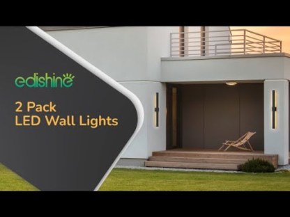 EDISHINE 2 Pack 39.3" Modern Outdoor Wall Lights Dimmable, Black-HOWL22J