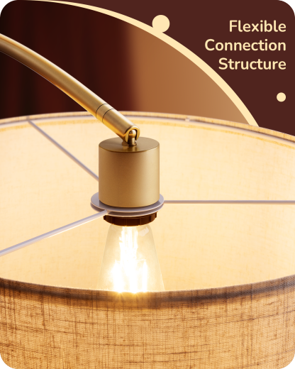 EDISHINE 75.6" Gold Arc Floor Lamp-HLFL04X