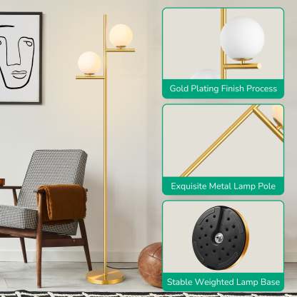 EDISHINE Dimmable Globe Floor Lamp-HLFL08B-B2B