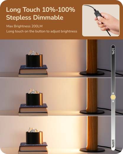 EDISHINE LED Table Lamp, 3 Color Temperature & Stepless Dimmable, Memory Function,Touch Control-HLTL12N