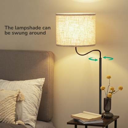 EDISHINE 60" Floor Lamp with Table-HLFL06K