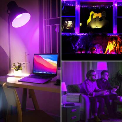 EDISHINE PAR38 Dimmable 18W(120W Equivalent) E26 Base Purple Flood Light Bulb, 2 Pack-HLBP38B