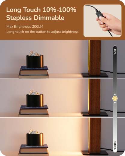 EDISHINE LED Table Lamp, 3 Color Temperature, Stepless Dimmable & Memory Function, Touch Control-HLTL12L