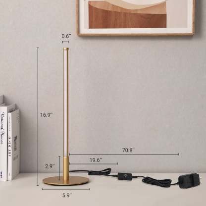 EDISHINE  Dimmable Gold 6W Table Lamp with 3 Colour Temperature & Touch Controller, 1 Pack-HLTL02G