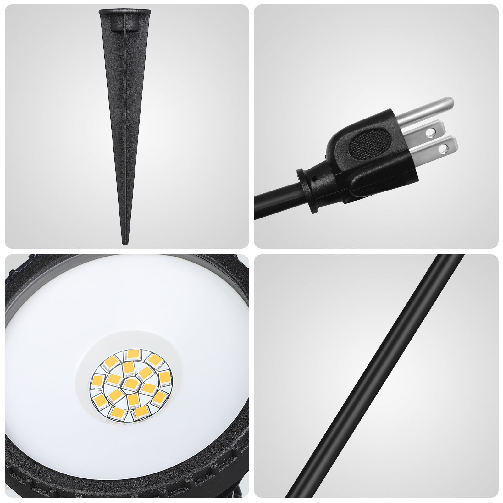 EDISHINE 120V Warm White LED Spotlight with Dusk to Dawn Light Sensor & 3ft Extension Cord (2 Pack)-F1HGSL04B