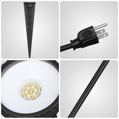 EDISHINE 120V Warm White LED Spotlight with Dusk to Dawn Light Sensor & 3ft Extension Cord (2 Pack)-F1HGSL04B