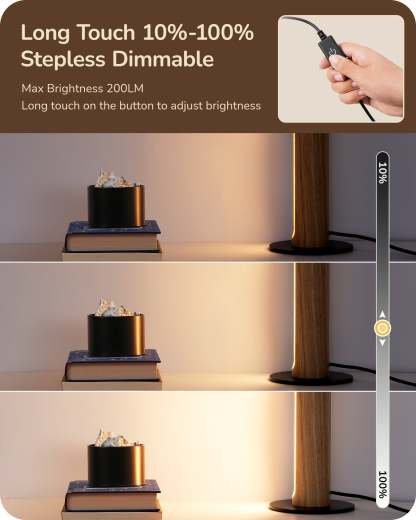 EDISHINE 2 Pack LED Table Lamp, Stepless Dimmable & Memory Function, 3 Color Temperature, Touch Switch-ZHLTL12M2