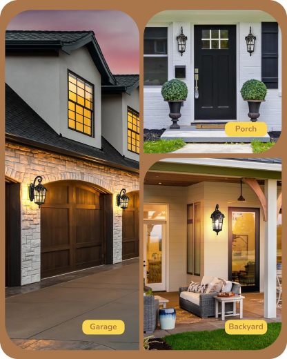 EDISHINE Dusk to Dawn Outdoor Wall Lights-F2HOWL06N