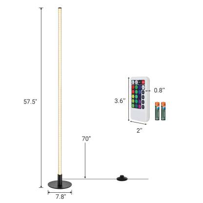 EDISHINE  Black RGBW, Mood Lighing, Smart WiFi Dimmable Floor Lamp with App & Remote Control, 1 Pack-HFLK02W