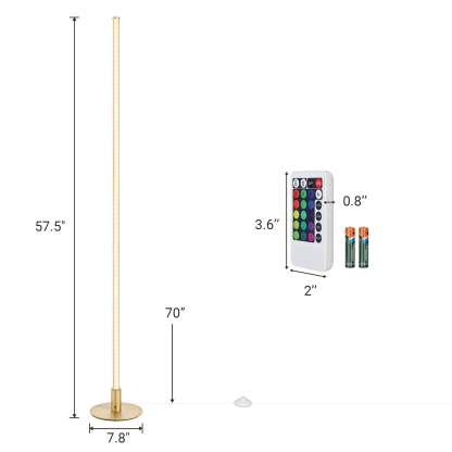 EDISHINE 57.5" Dimmable Smart WiFi Floor Lamp with App & Remote Control-HFLG02W