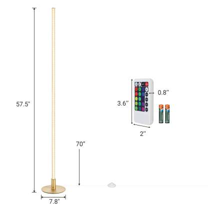 EDISHINE 57.5" Dimmable Smart WiFi Floor Lamp with App & Remote Control-F1HFLG02W
