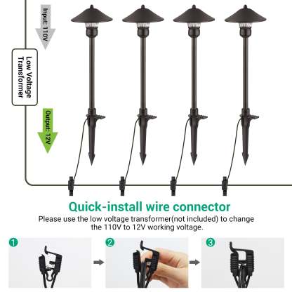 EDISHINE 3W 12V AC/DC LED Low Voltage Landscape Lights (4 Pack)-F1HGSL06A