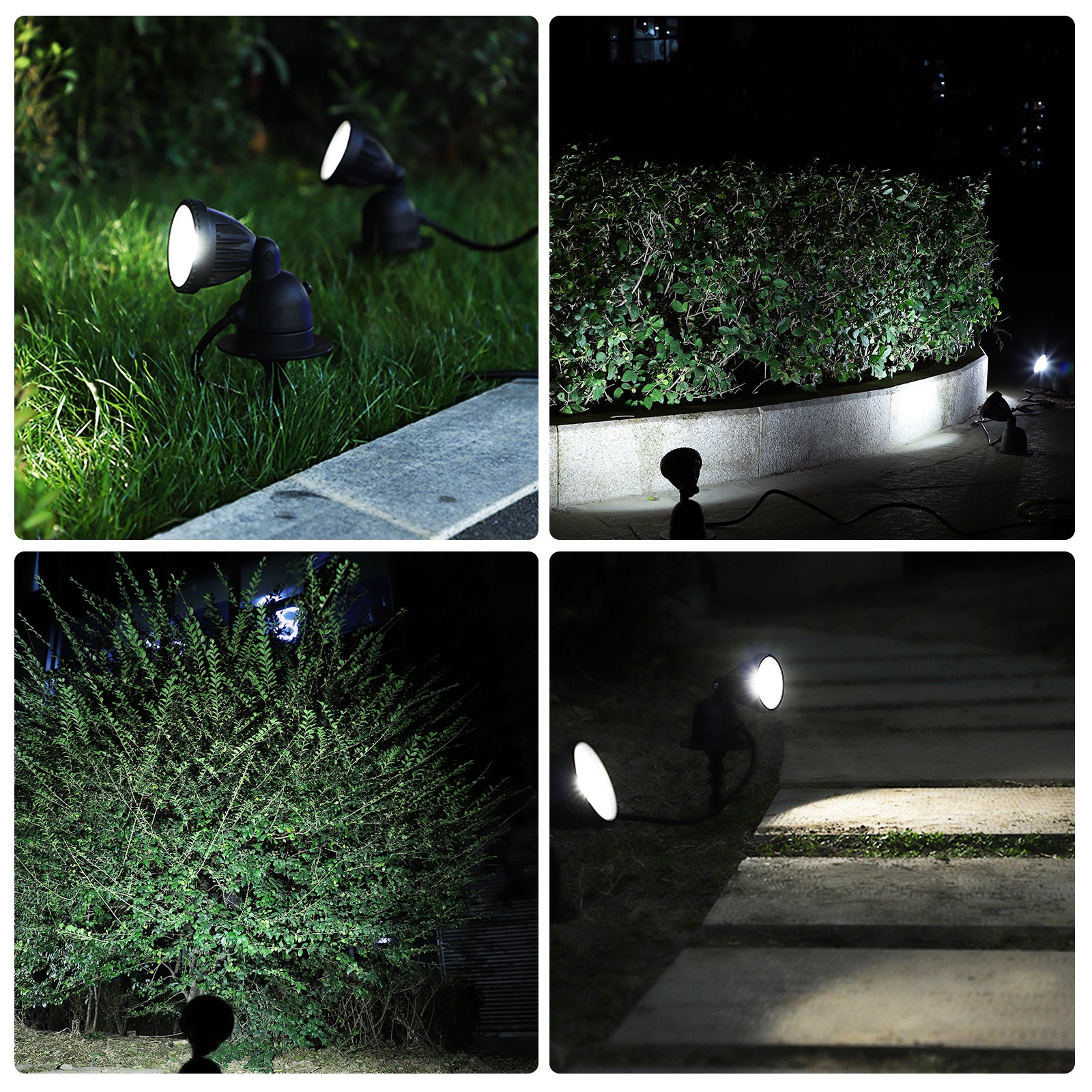 EDISHINE 120V Warm White LED Spotlight with Dusk to Dawn Light Sensor & 3ft Extension Cord (2 Pack)-F1HGSL04B