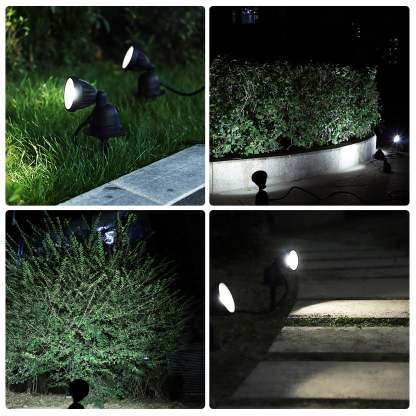 EDISHINE 120V Warm White LED Spotlight with Dusk to Dawn Light Sensor & 3ft Extension Cord (2 Pack)-F1HGSL04B
