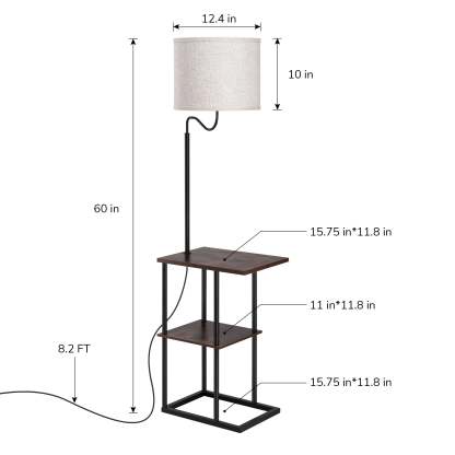 EDISHINE 60" Floor Lamp with Table-HLFL06K