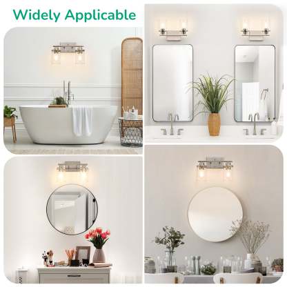 EDISHINE Silver Bathroom Light Fixtures-HHVL02B