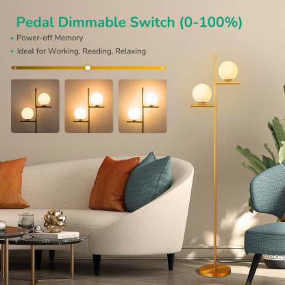 EDISHINE Dimmable Globe Floor Lamp-HLFL08B-B2B