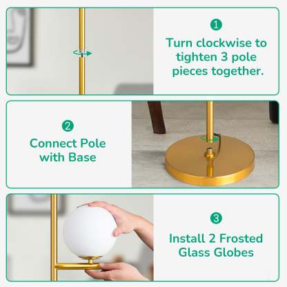 EDISHINE Dimmable Globe Floor Lamp-HLFL08B-B2B