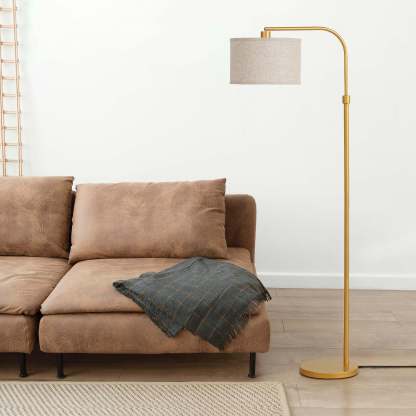 EDISHINE 62" Modern Arched Gold Floor Lamp-HLFL04G