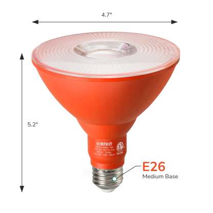 EDISHINE 18W Dimmable Orange Flood Light Bulb (2 Pack)-HLBP38C