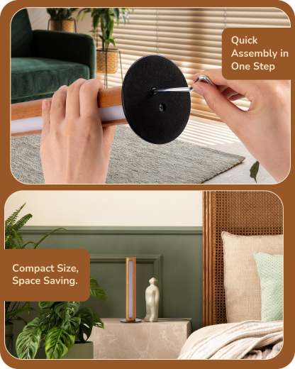 EDISHINE LED Table Lamp, 3 Color Temperature & Stepless Dimmable, Memory Function,Touch Control-HLTL12N