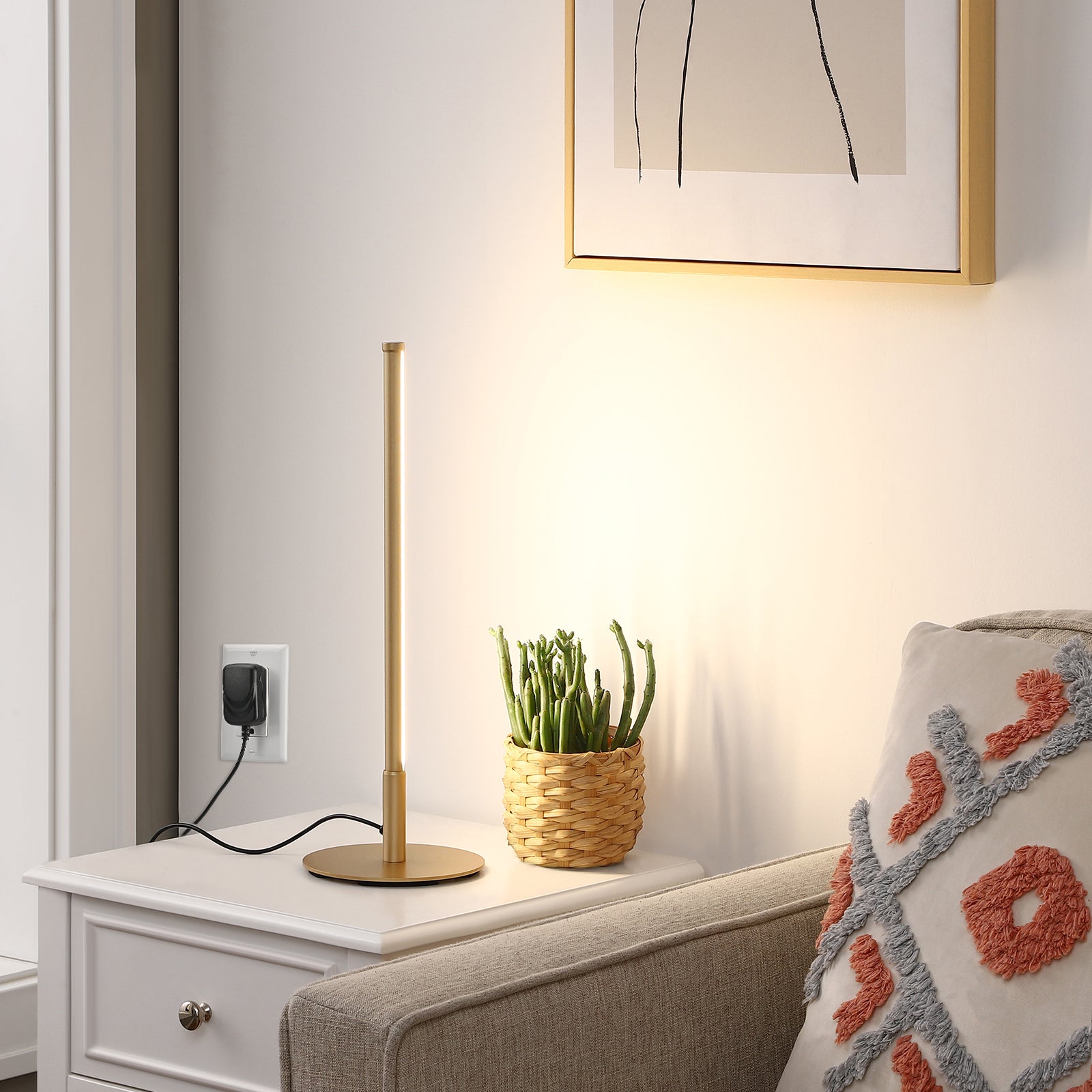 EDISHINE  Dimmable Gold 6W Table Lamp with 3 Colour Temperature & Touch Controller, 1 Pack-HLTL02G