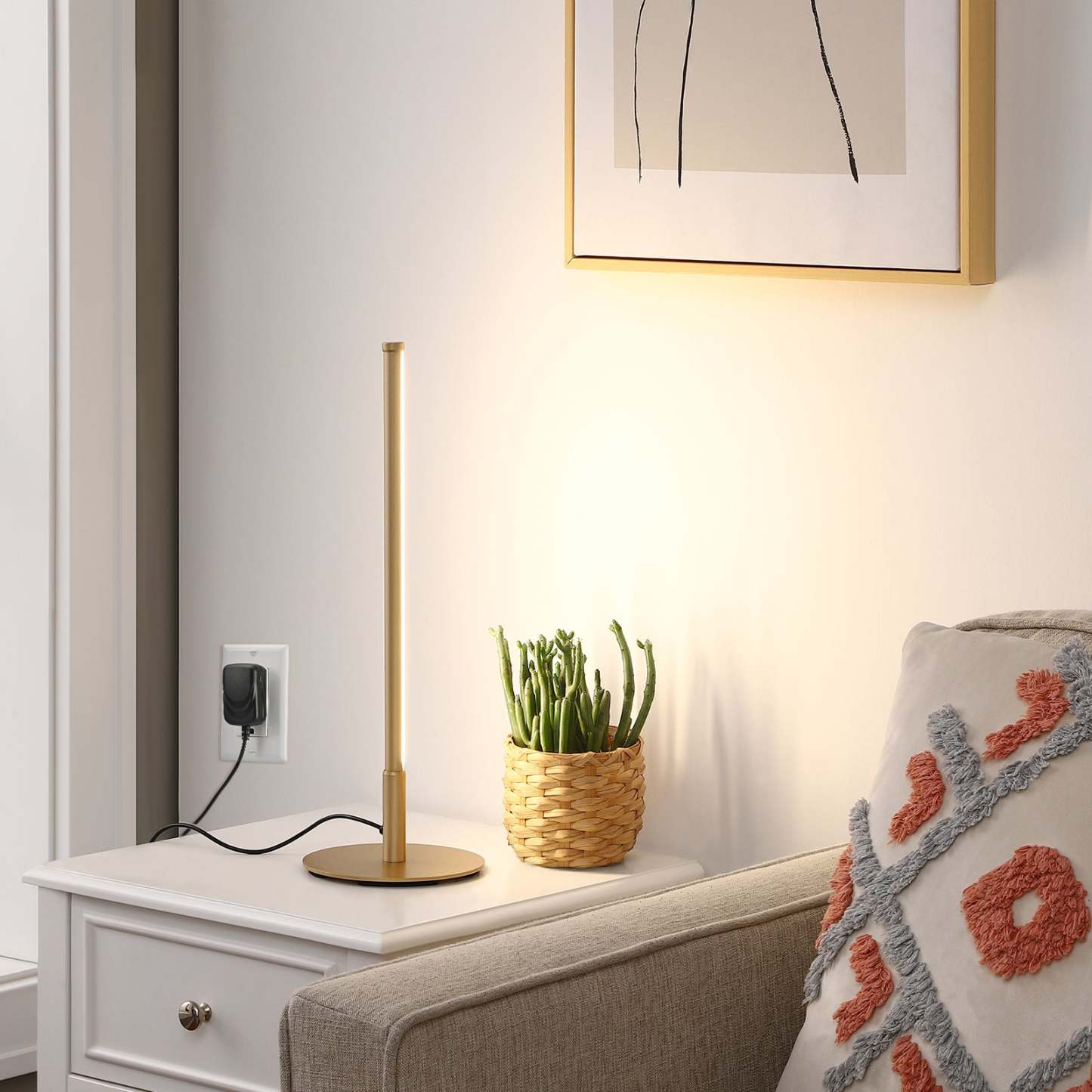 EDISHINE  Dimmable Gold 6W Table Lamp with 3 Colour Temperature & Touch Controller, 1 Pack-HLTL02G