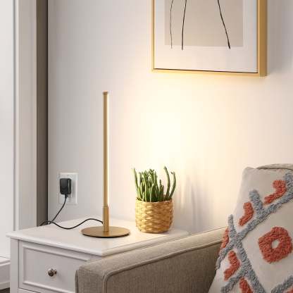 EDISHINE  Dimmable Gold 6W Table Lamp with 3 Colour Temperature & Touch Controller, 1 Pack-HLTL02G